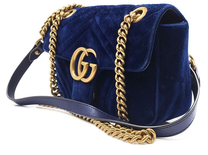 Gucci GG Marmont Flap Matelasse Velvet Mini