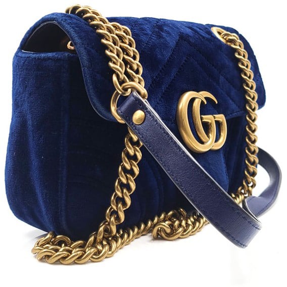 Gucci GG Marmont Flap Matelasse Velvet Mini