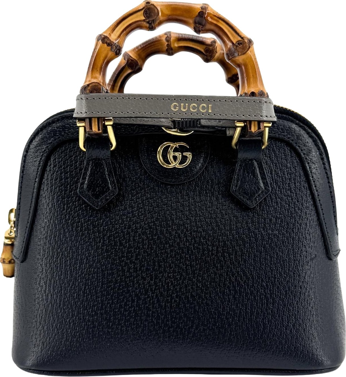 Gucci Diana NM Bamboo Dome Top Handle Leather Mini