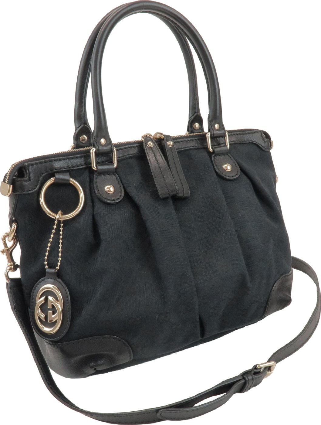 Gucci Sukey Top Handle Satchel GG Canvas with Leather Medium
