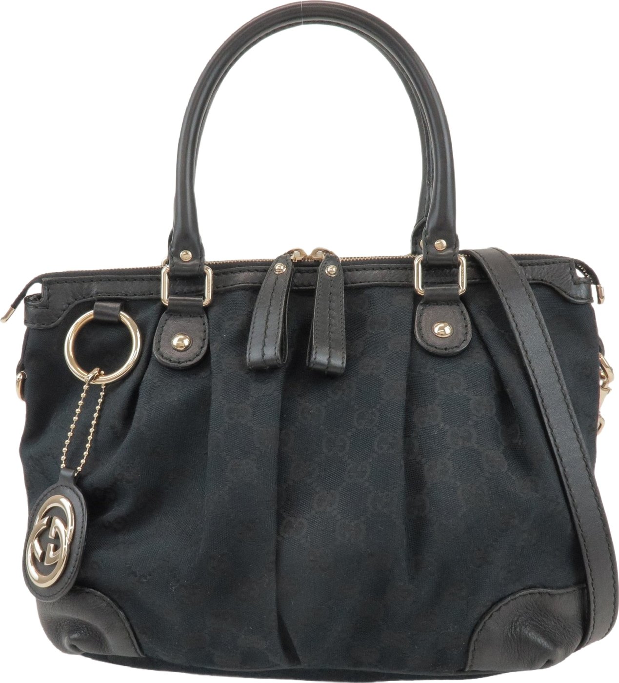 Gucci Sukey Top Handle Satchel GG Canvas with Leather Medium