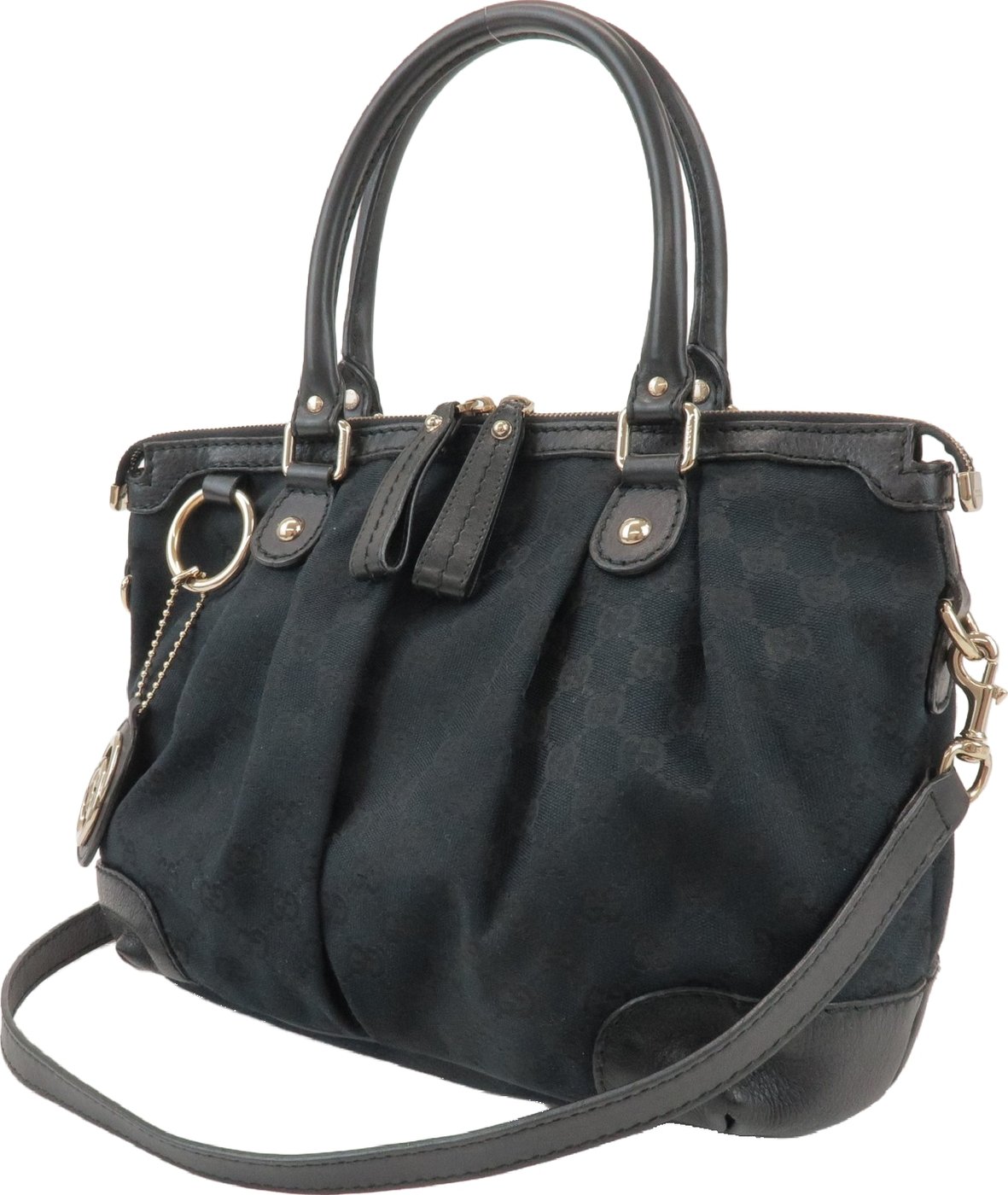 Gucci Sukey Top Handle Satchel GG Canvas with Leather Medium