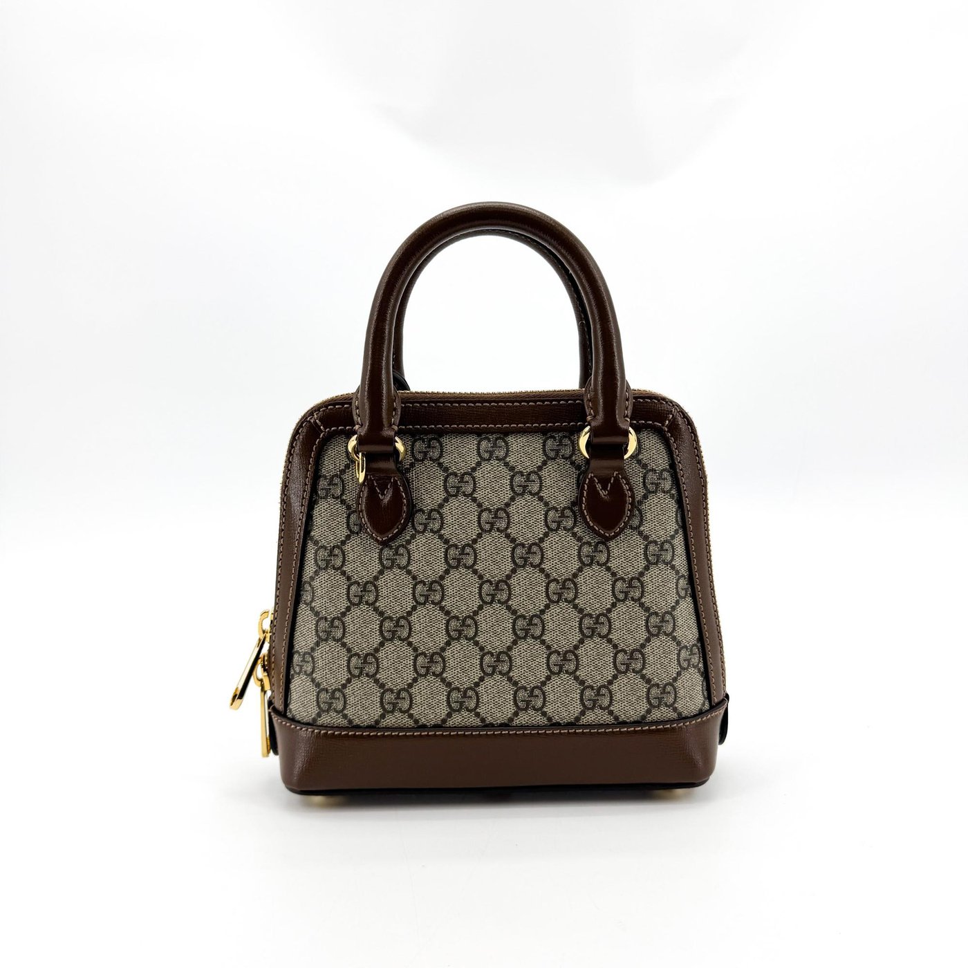 Gucci Horsebit 1955 Top Handle GG Coated Canvas with Leather Mini