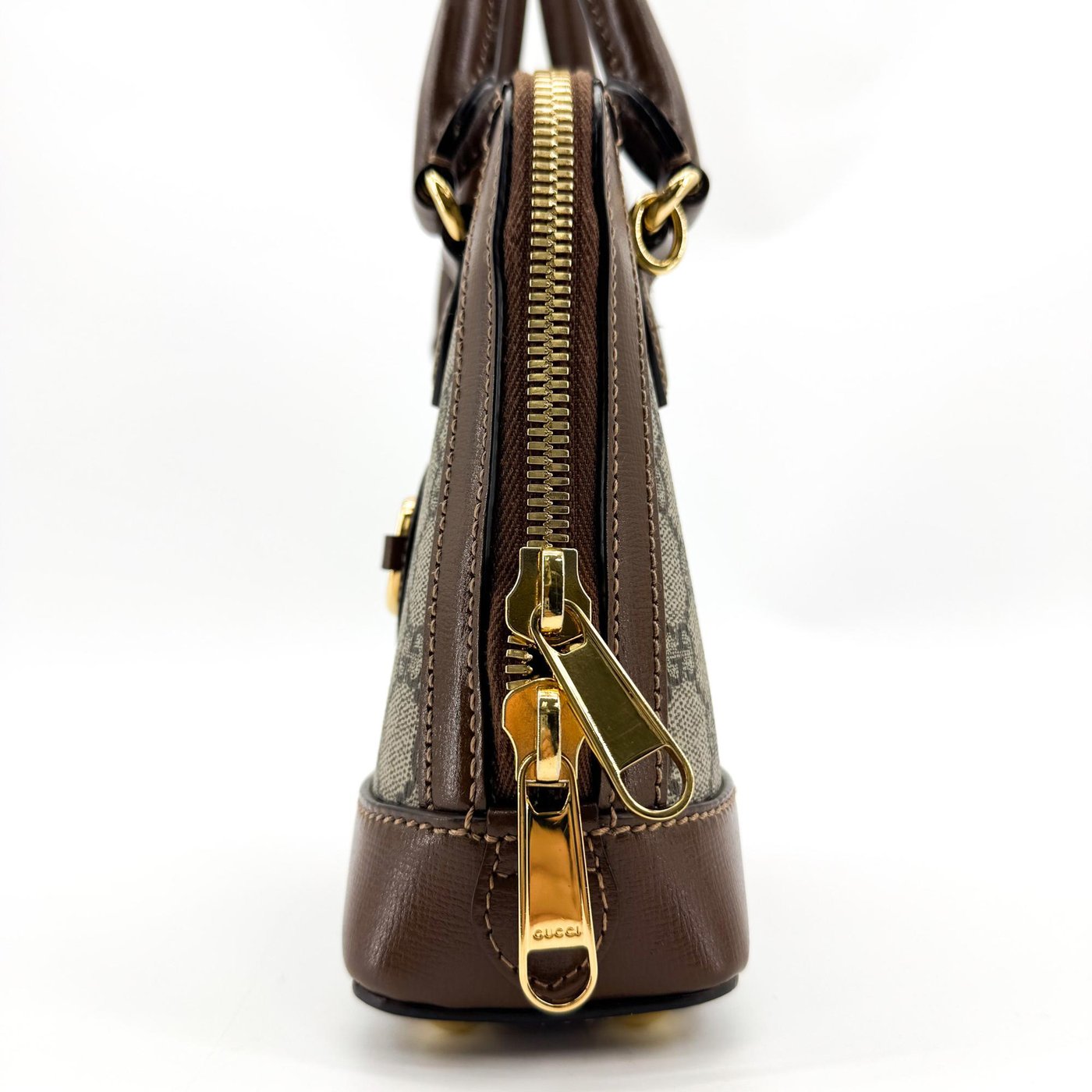 Gucci Horsebit 1955 Top Handle GG Coated Canvas with Leather Mini