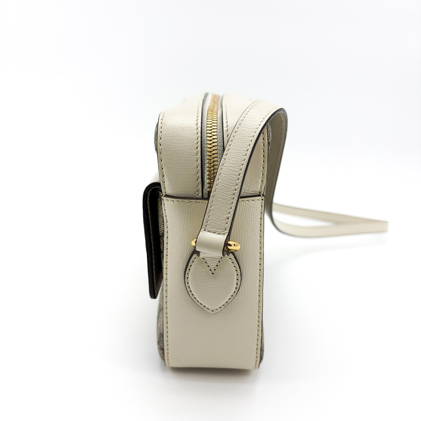Gucci Horsebit 1955 Flap Pocket Camera GG Coated Canvas and Leather Small