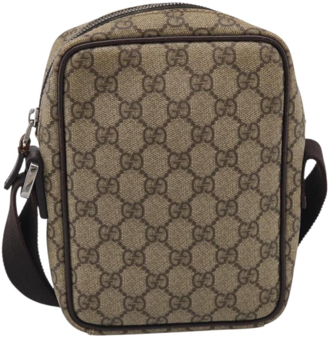 Gucci Vintage Front Pocket Flat Messenger GG Canvas and Leather Medium