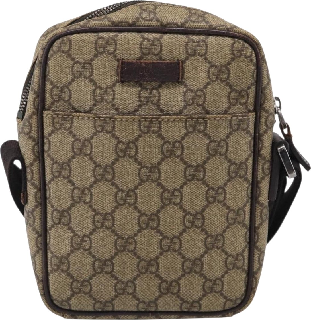 Gucci Vintage Front Pocket Flat Messenger GG Canvas and Leather Medium