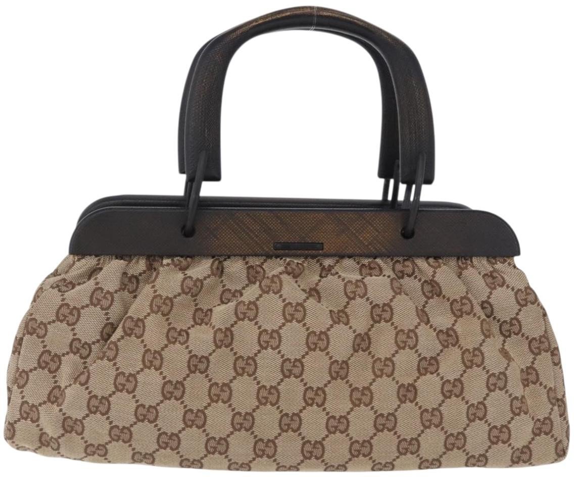 Gucci Wood Handle Frame Doctor Bag GG Canvas