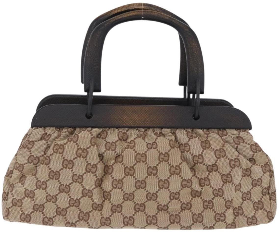Gucci Wood Handle Frame Doctor Bag GG Canvas