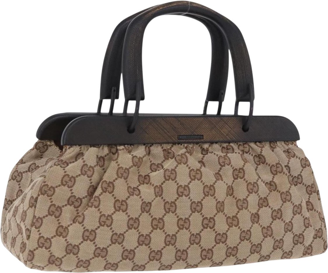 Gucci Wood Handle Frame Doctor Bag GG Canvas