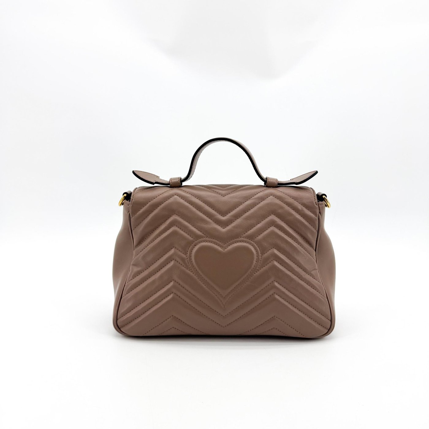 Gucci GG Marmont Top Handle Flap Matelasse Leather Mini