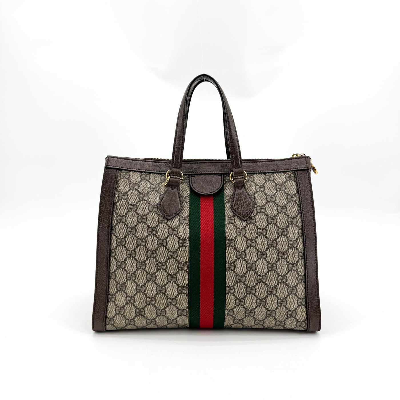 Gucci Ophidia Top Handle GG Coated Canvas Medium