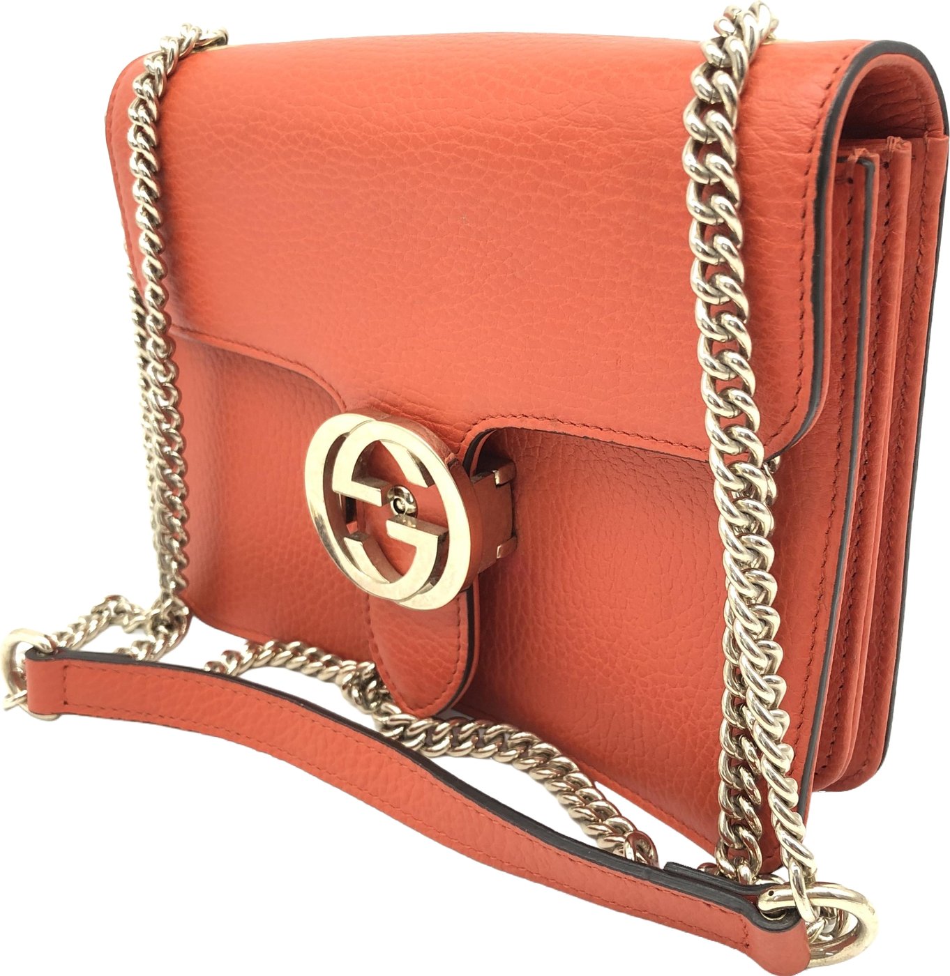 Gucci Interlocking Chain Leather Small