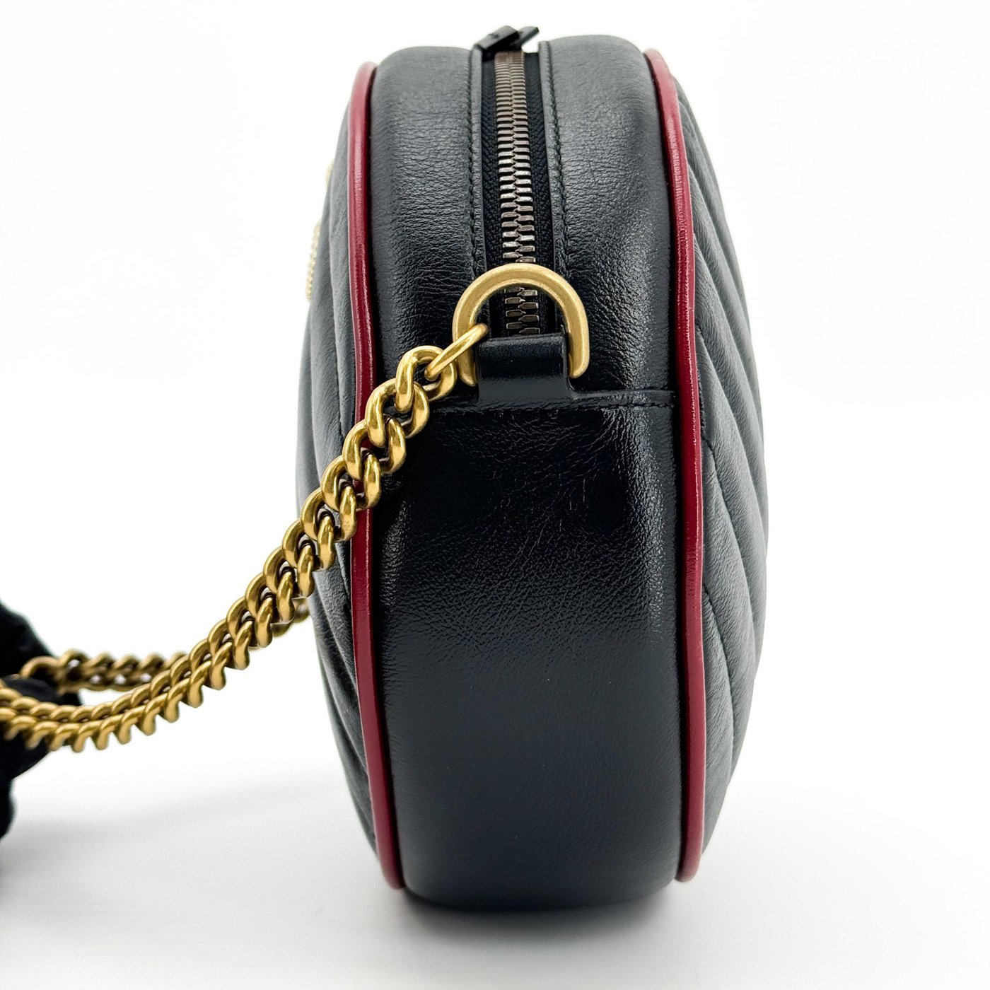 Gucci GG Marmont Round Matelasse Leather Mini