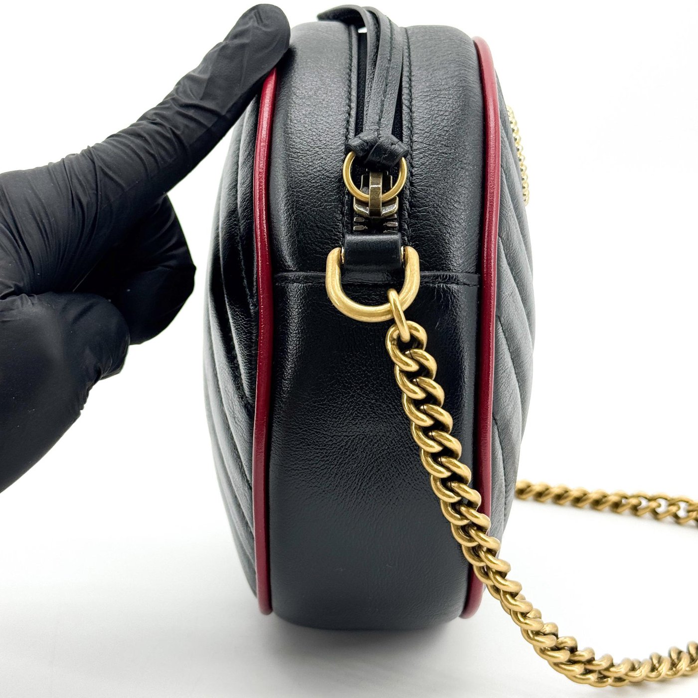 Gucci GG Marmont Round Matelasse Leather Mini