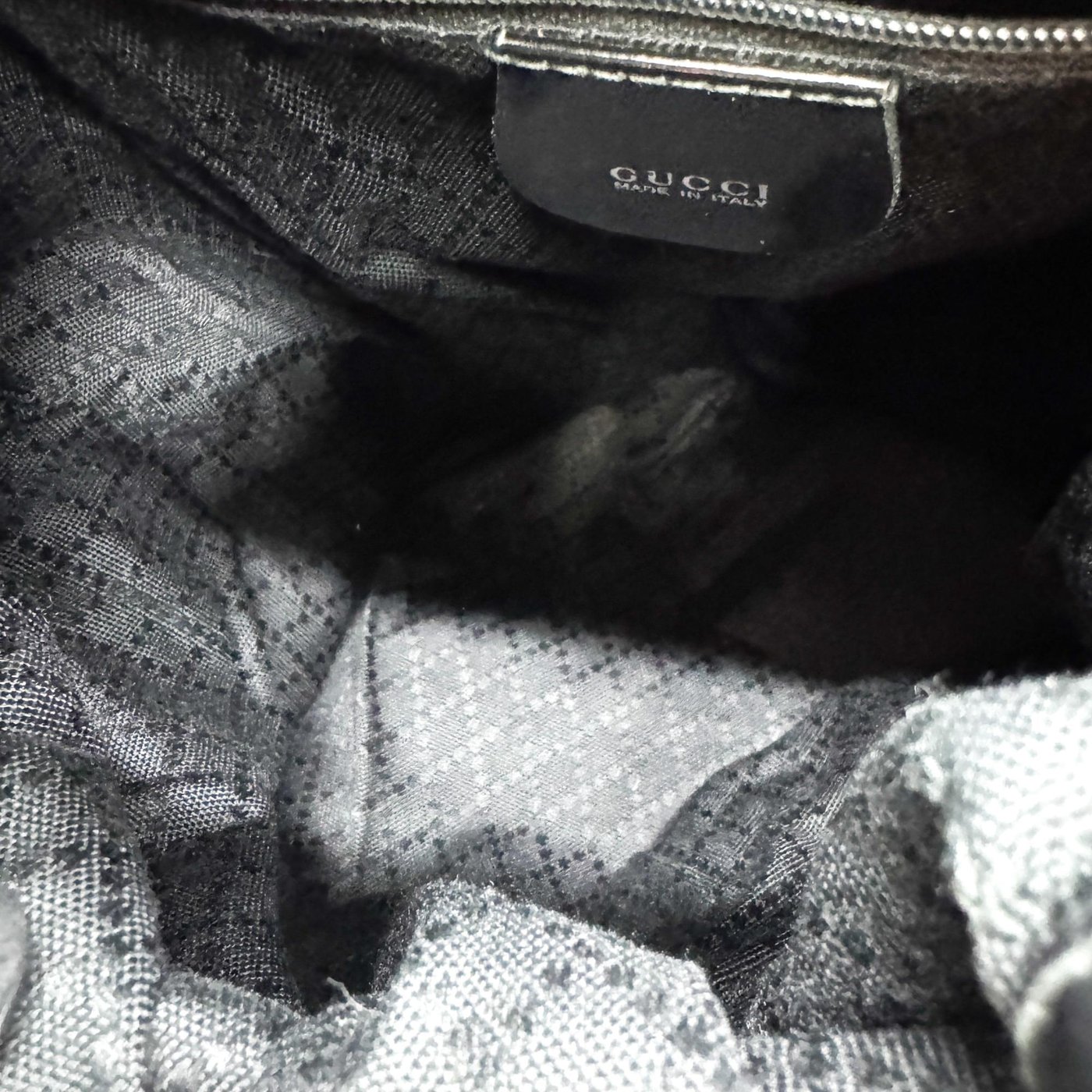 Gucci Vintage Bamboo Drawstring Suede and Leather