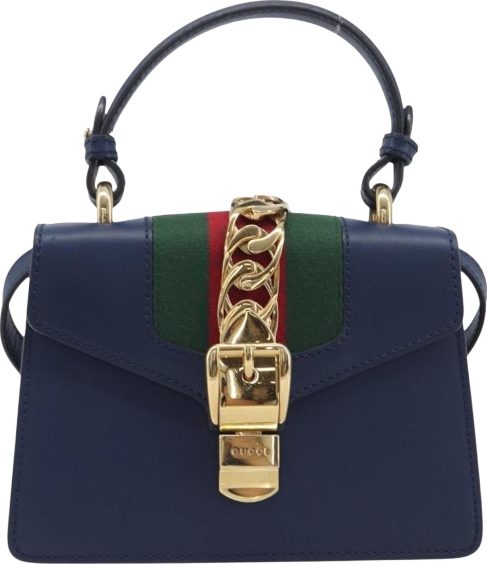 Gucci Sylvie Top Handle Leather Mini