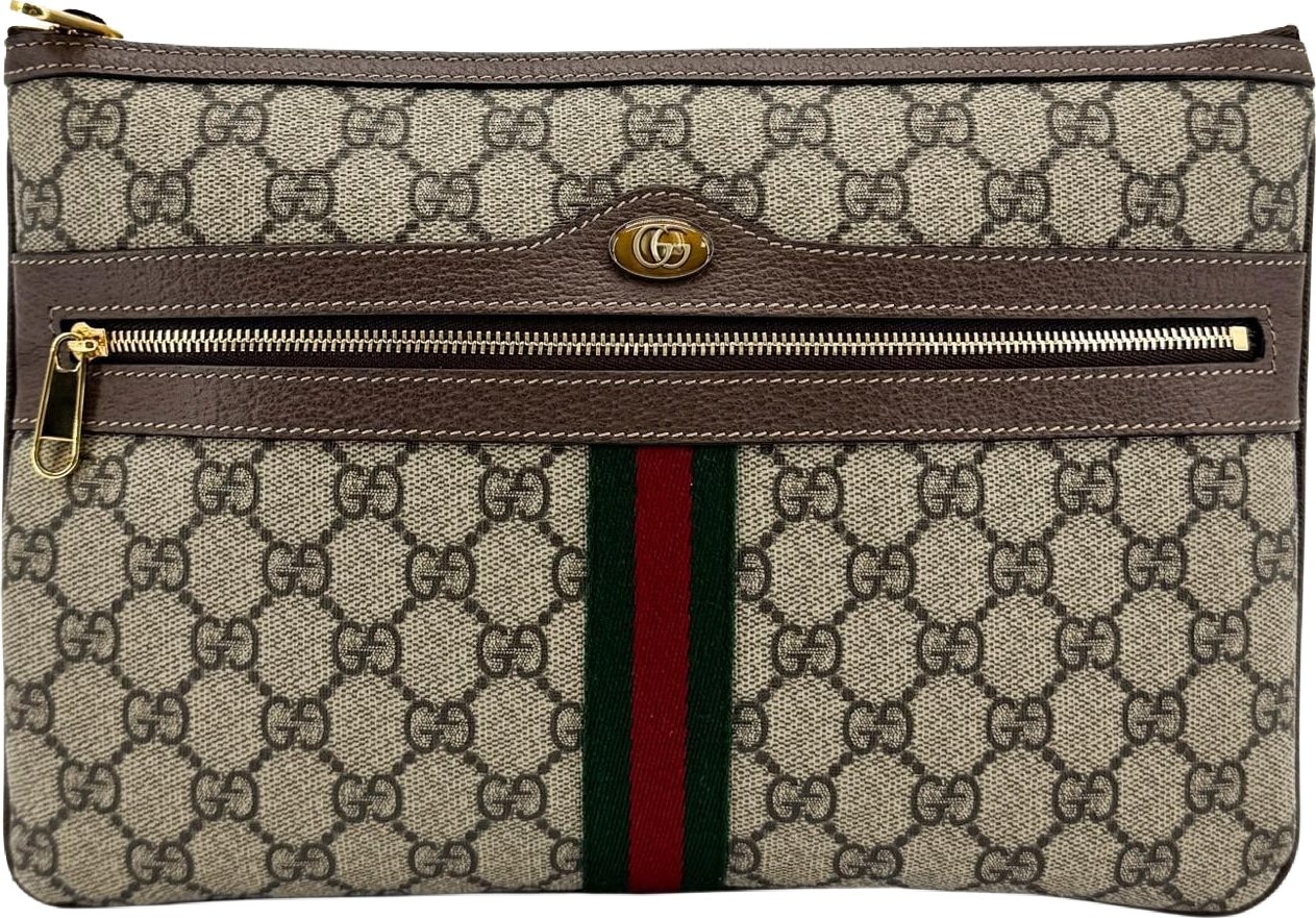 Gucci Ophidia Zip Pouch GG Coated Canvas Large