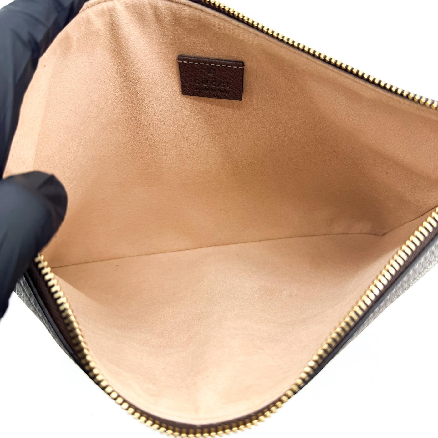 Gucci Ophidia Zip Pouch GG Coated Canvas Large