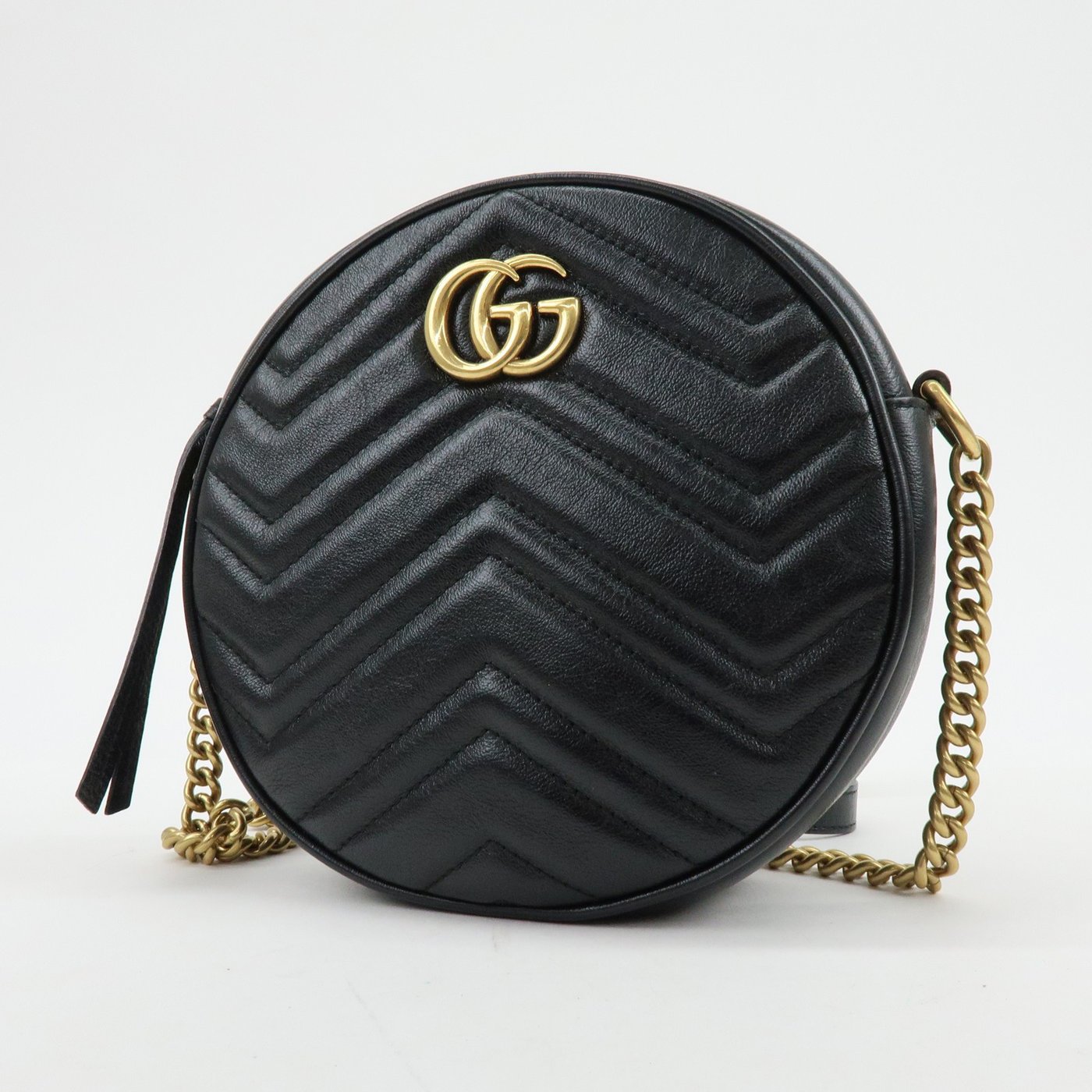 Gucci GG Marmont Round Matelasse Leather Mini