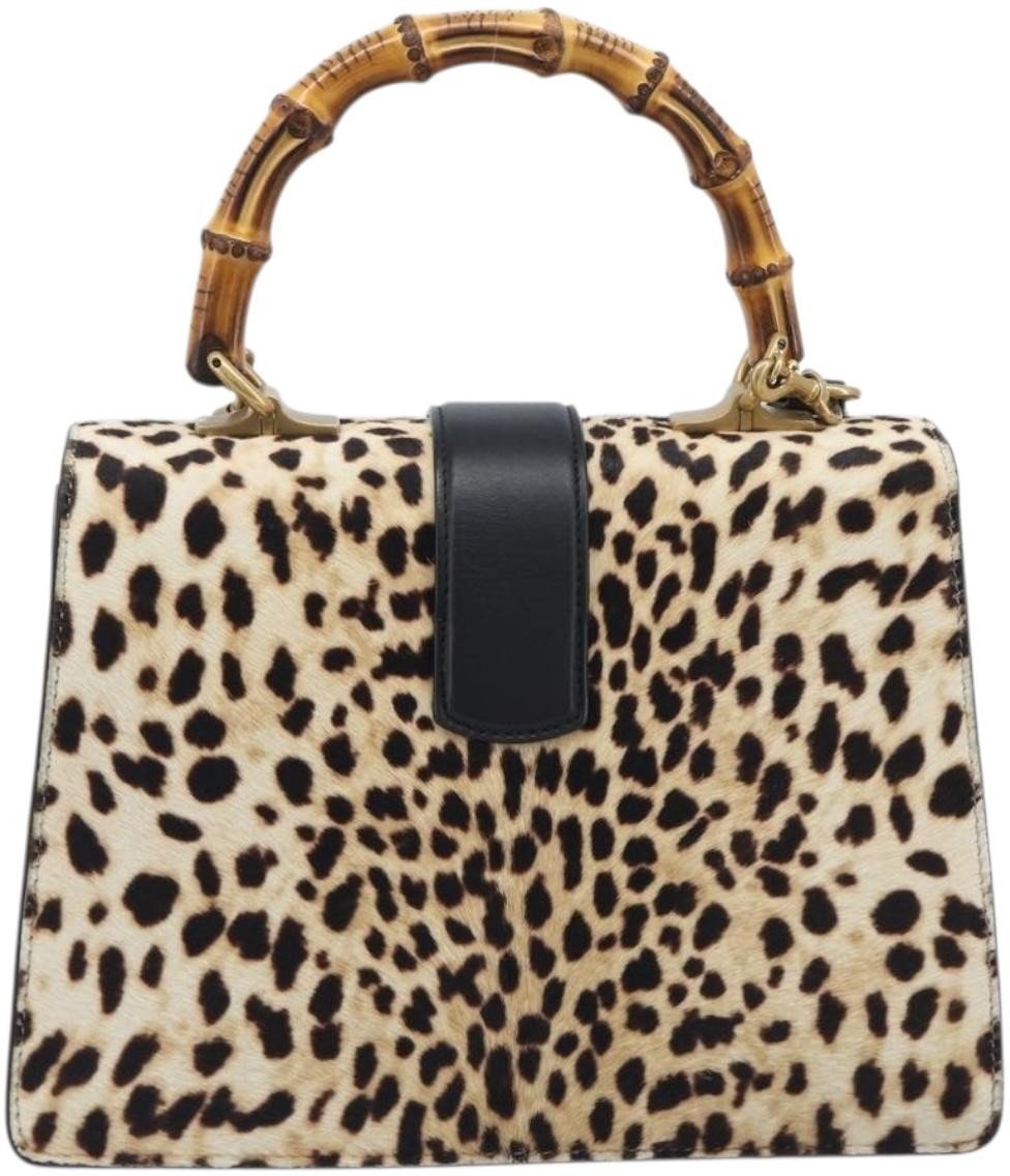 Gucci Dionysus Bamboo Top Handle Printed Pony Hair with Leather Medium