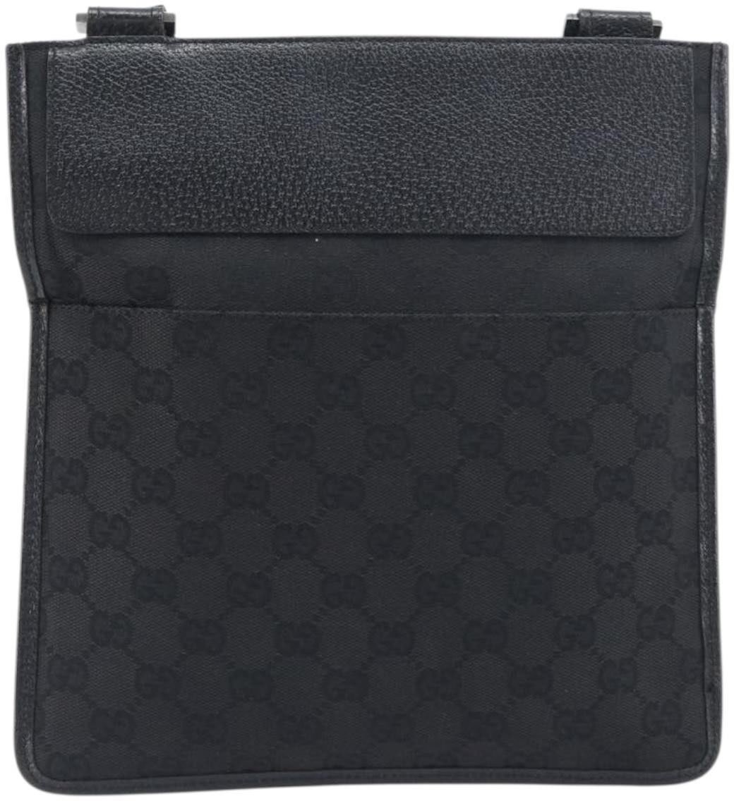 Gucci Vintage Flat Messenger GG Canvas and Leather Small