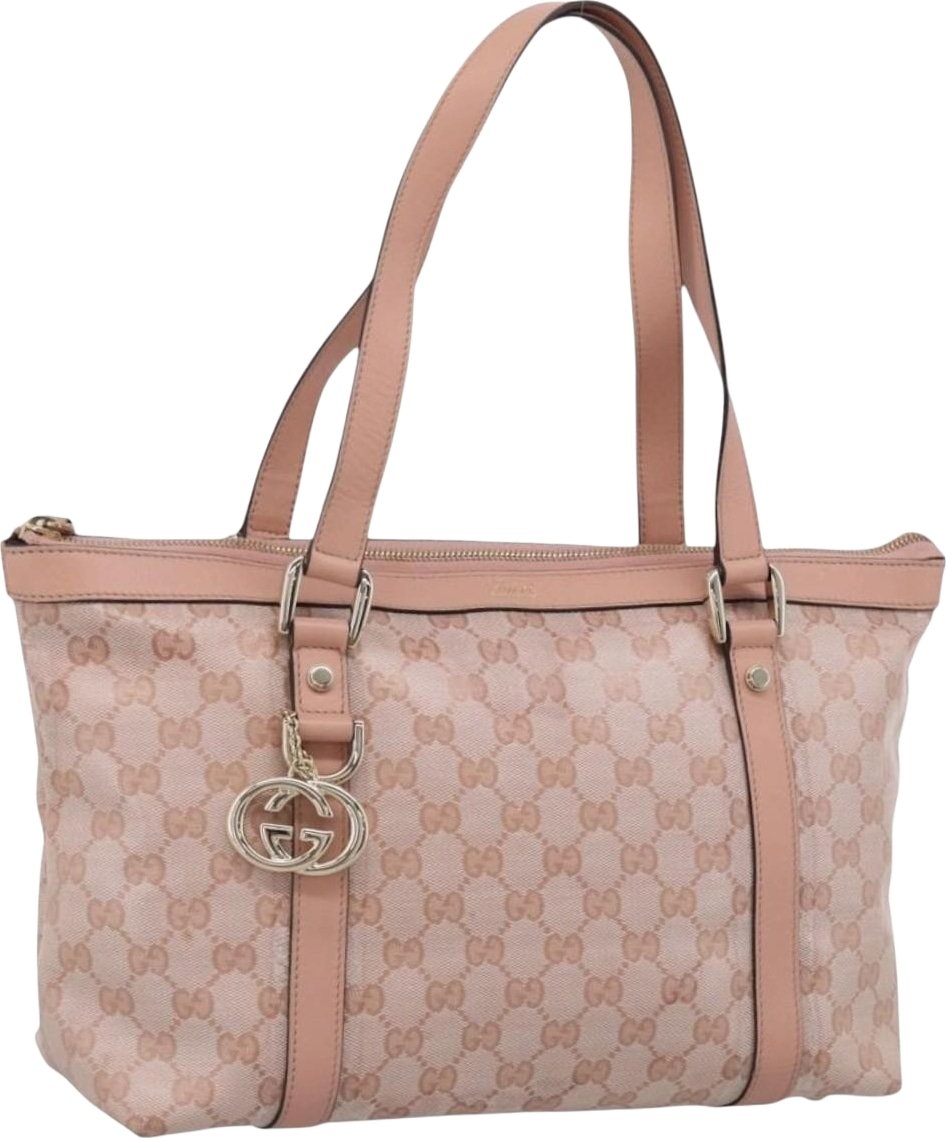 Gucci Abbey Zip Tote GG Canvas and Leather Medium