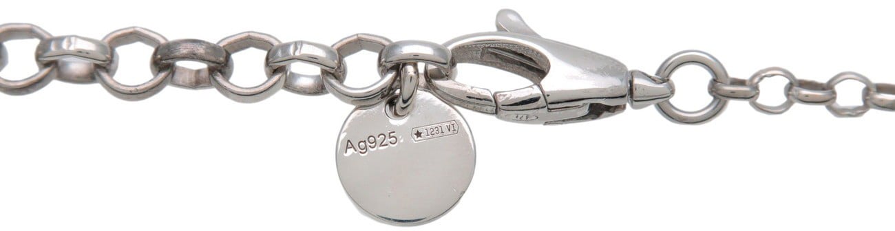 Gucci Engraved Interlocking G Chain Link Pendant Sterling Silver Large