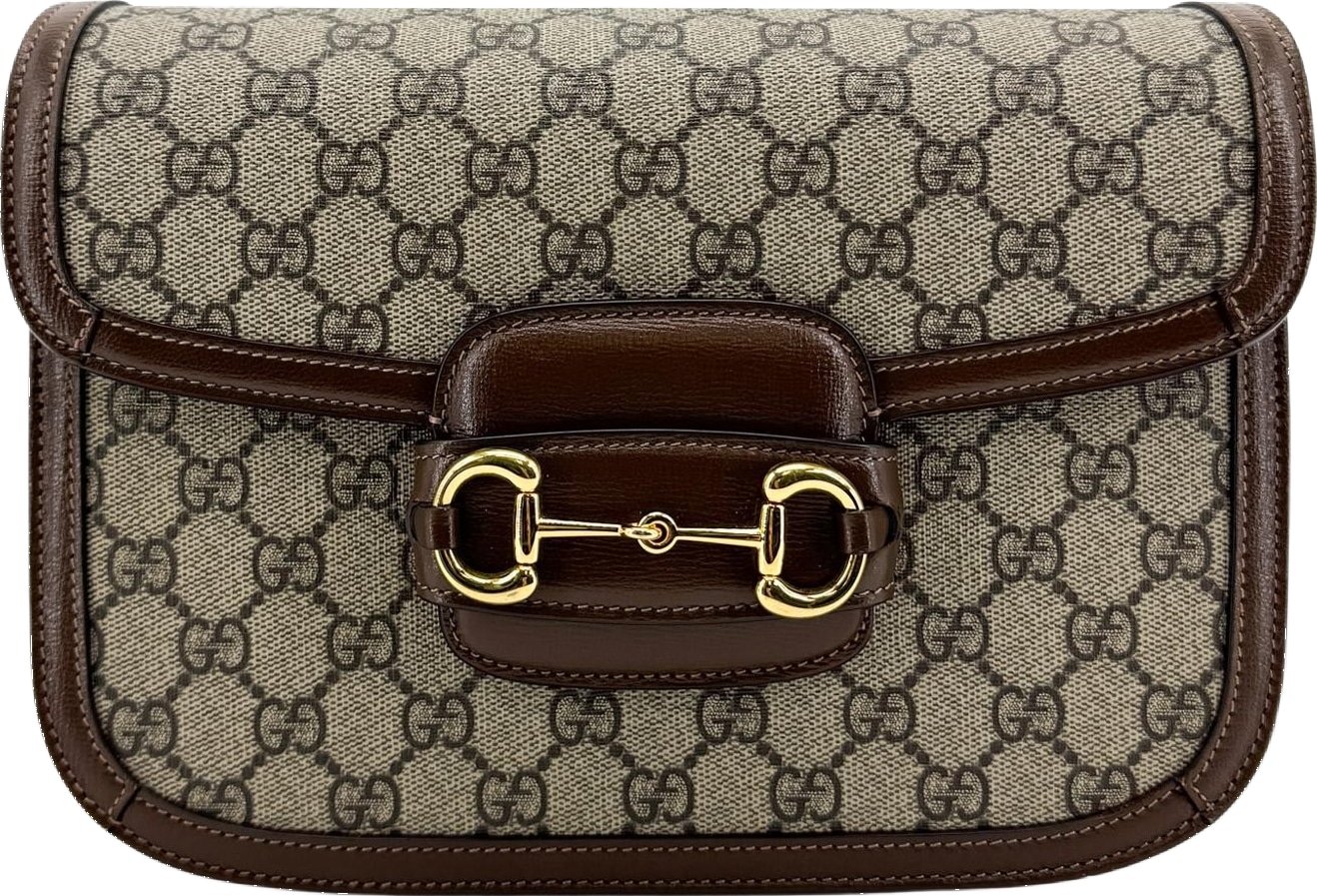 Gucci Horsebit 1955 GG Coated Canvas with Leather Small