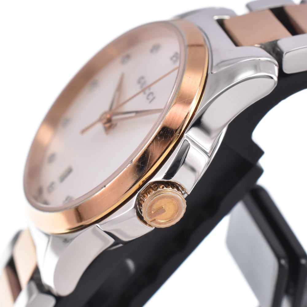 Gucci G-Timeless Quartz Stainless Steel with Diamond Markers and Mother of Pearl 27