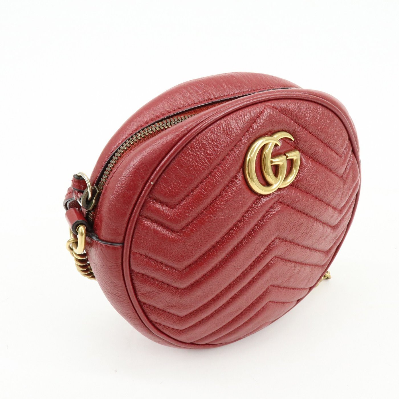 Gucci GG Marmont Round Matelasse Leather Mini