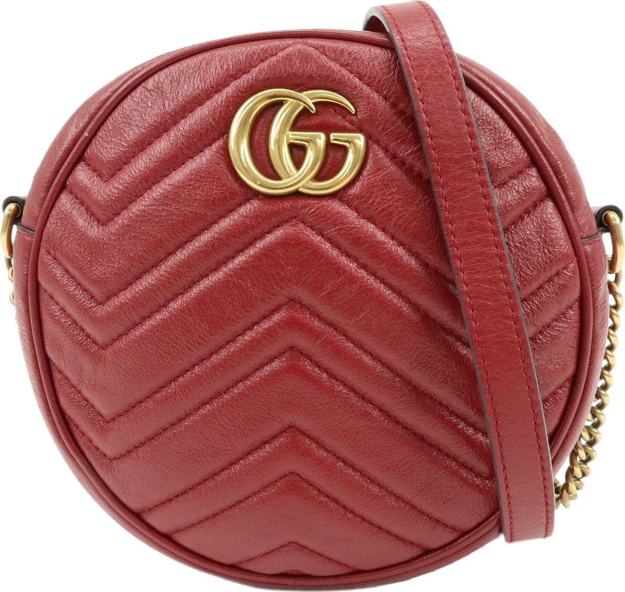 Gucci GG Marmont Round Matelasse Leather Mini