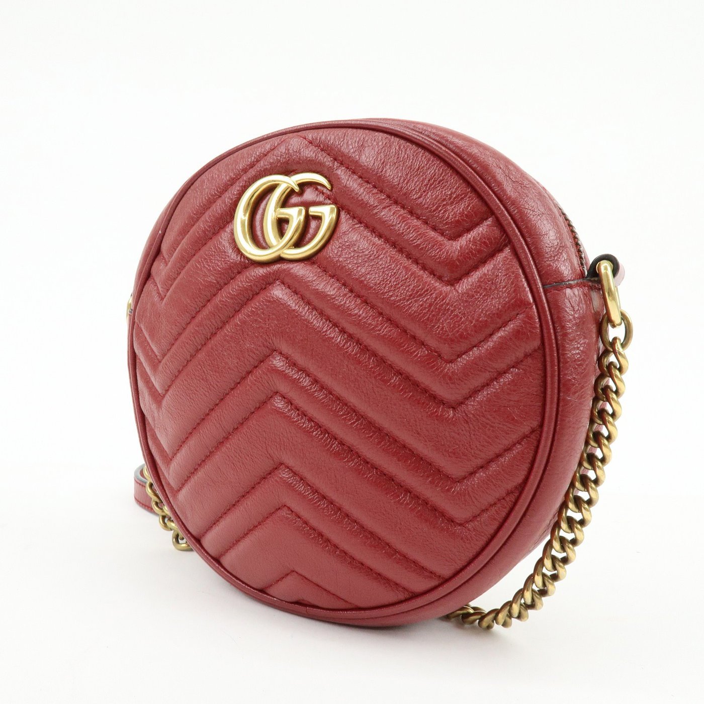Gucci GG Marmont Round Matelasse Leather Mini