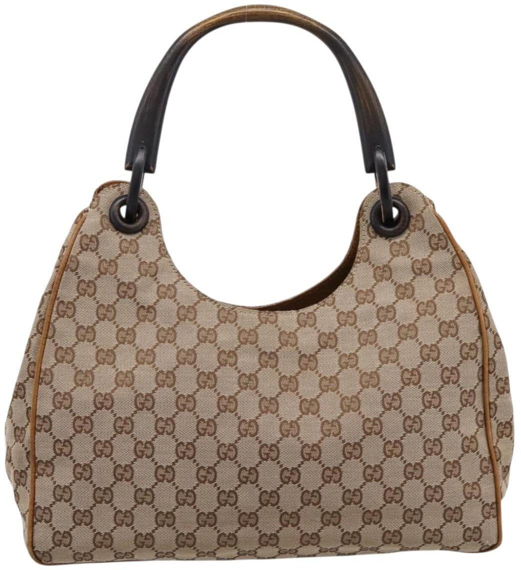 Gucci Vintage Bamboo Handle GG Canvas Medium