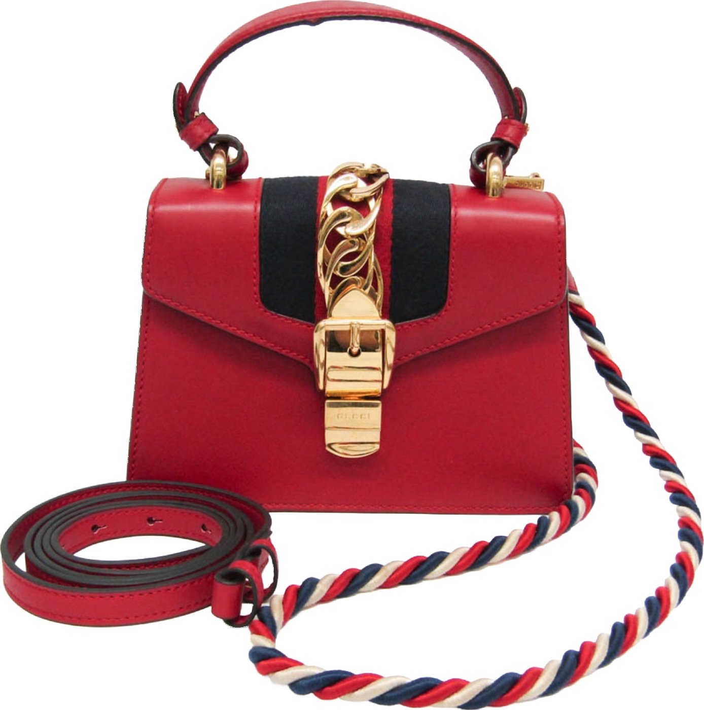 Gucci Sylvie Top Handle Leather Mini