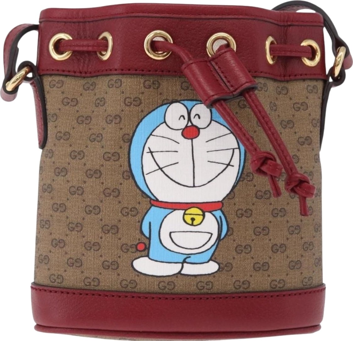 Gucci Doraemon Bucket Printed Mini GG Coated Canvas Mini