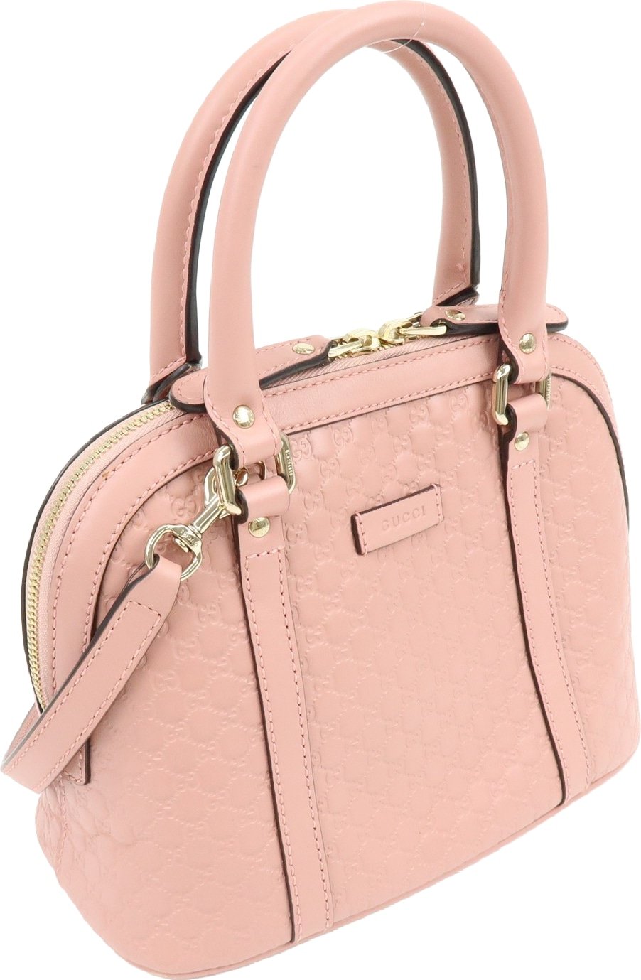 Gucci GG Charm Convertible Dome Satchel Guccissima Leather Medium
