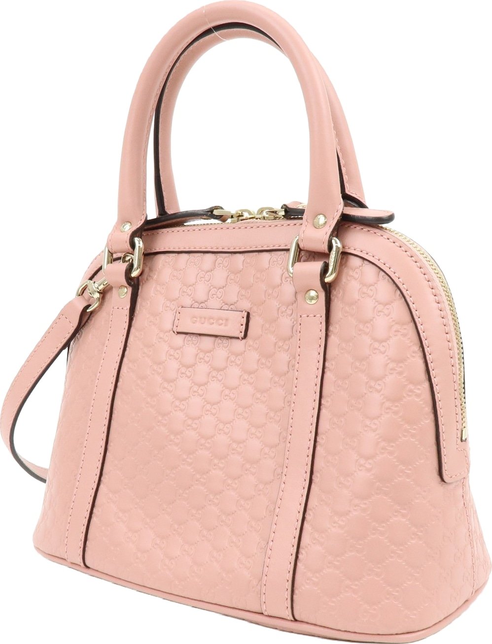 Gucci GG Charm Convertible Dome Satchel Guccissima Leather Medium
