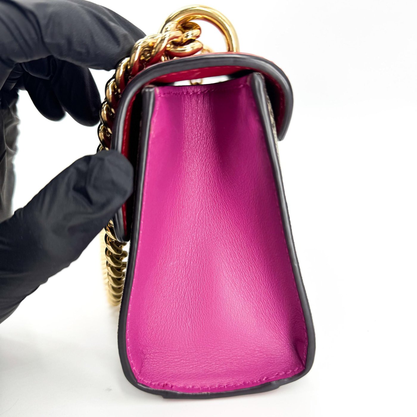 Gucci Padlock Clutch GG Canvas and Leather Large
