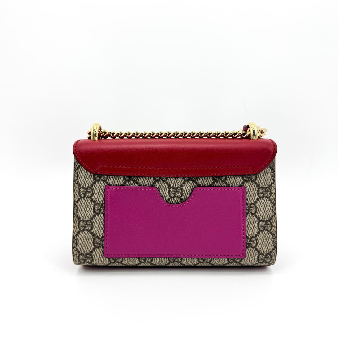 Gucci Padlock Clutch GG Canvas and Leather Large