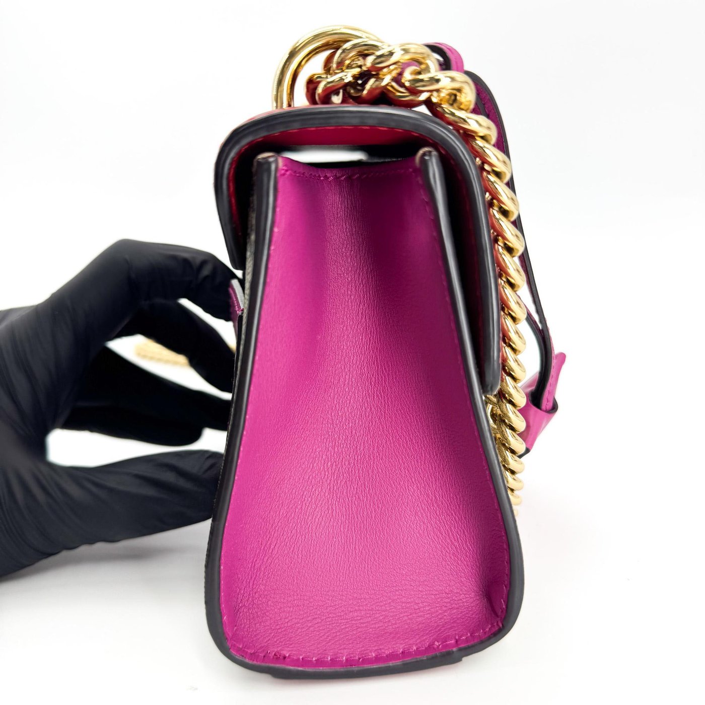 Gucci Padlock Clutch GG Canvas and Leather Large