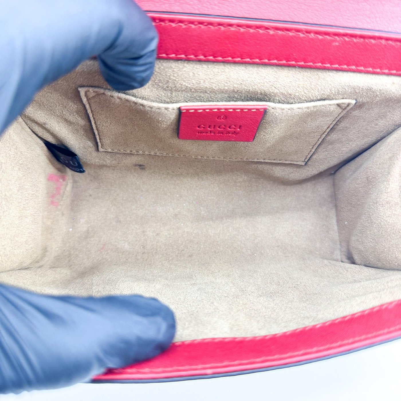 Gucci Padlock Clutch GG Canvas and Leather Large