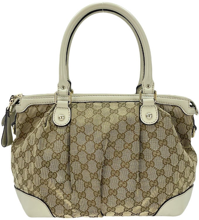 Gucci Sukey Top Handle Satchel GG Canvas with Leather Medium