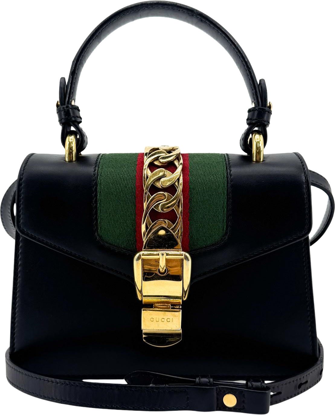 Gucci Sylvie Top Handle Leather Mini