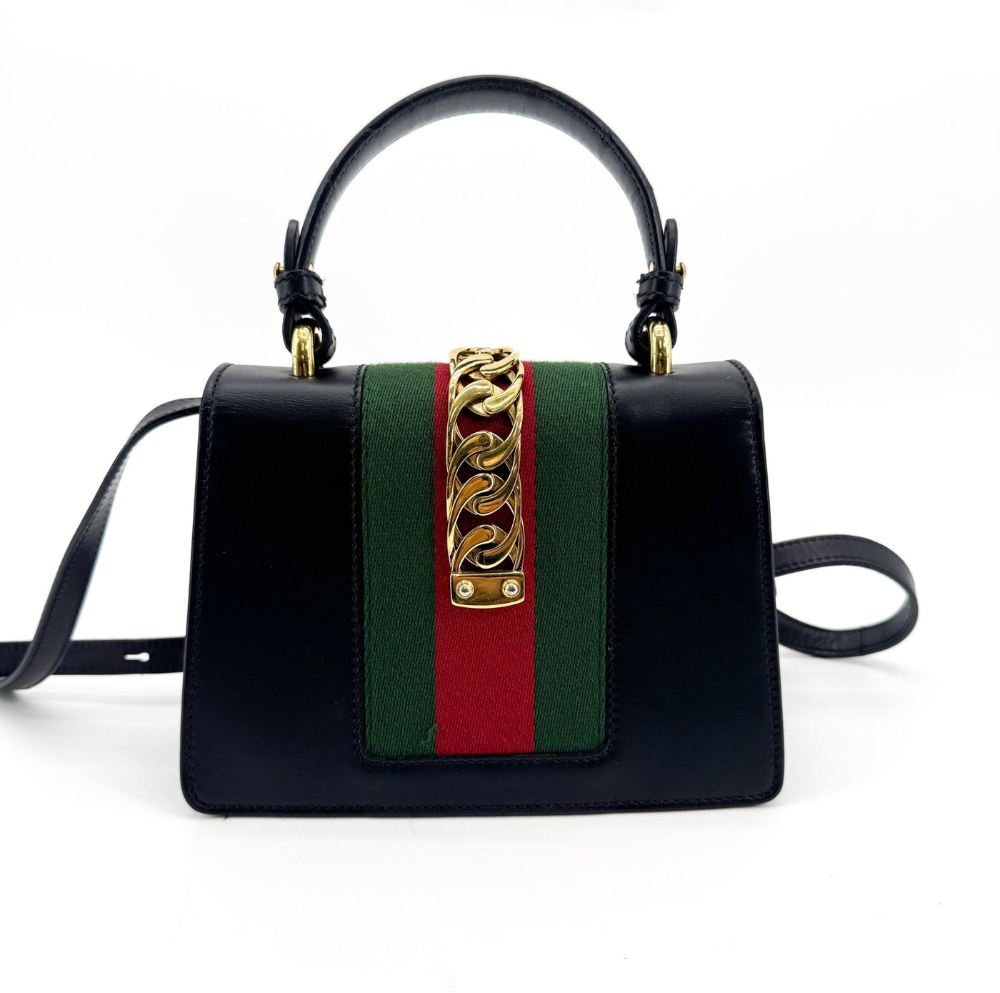 Gucci Sylvie Top Handle Leather Mini