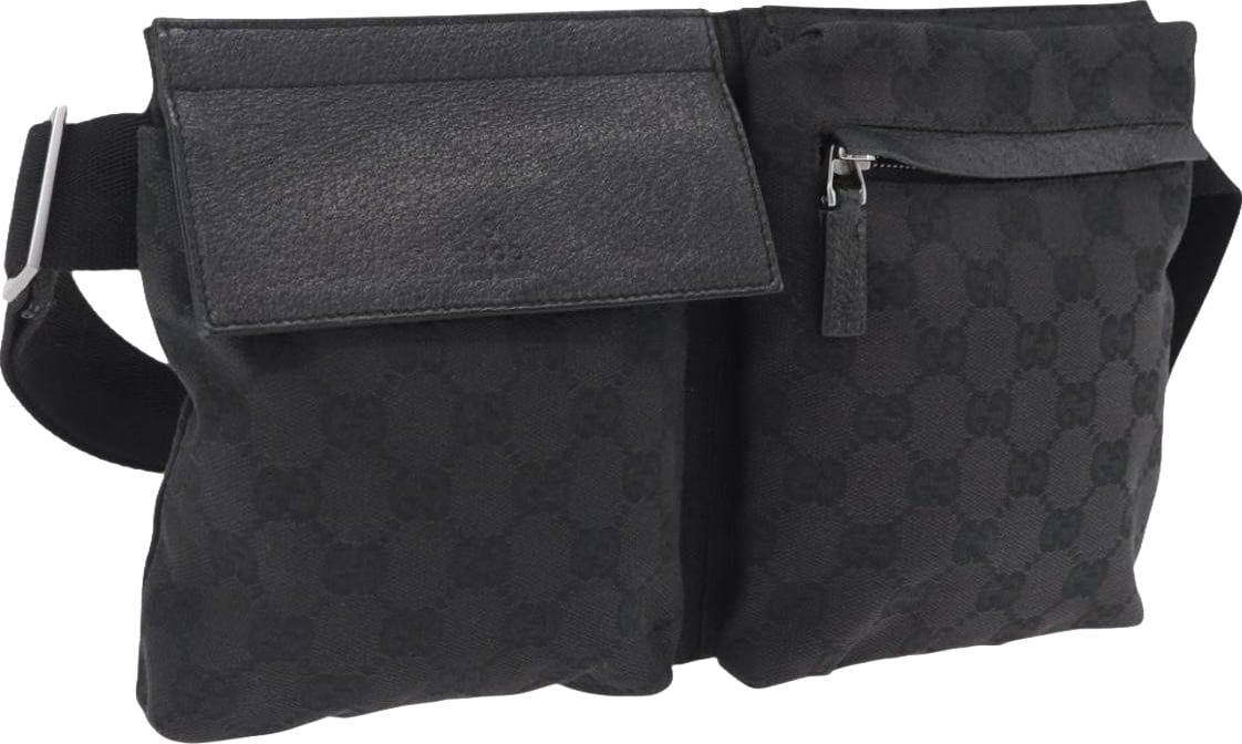 Gucci Two Pocket Belt Bag GG Canvas