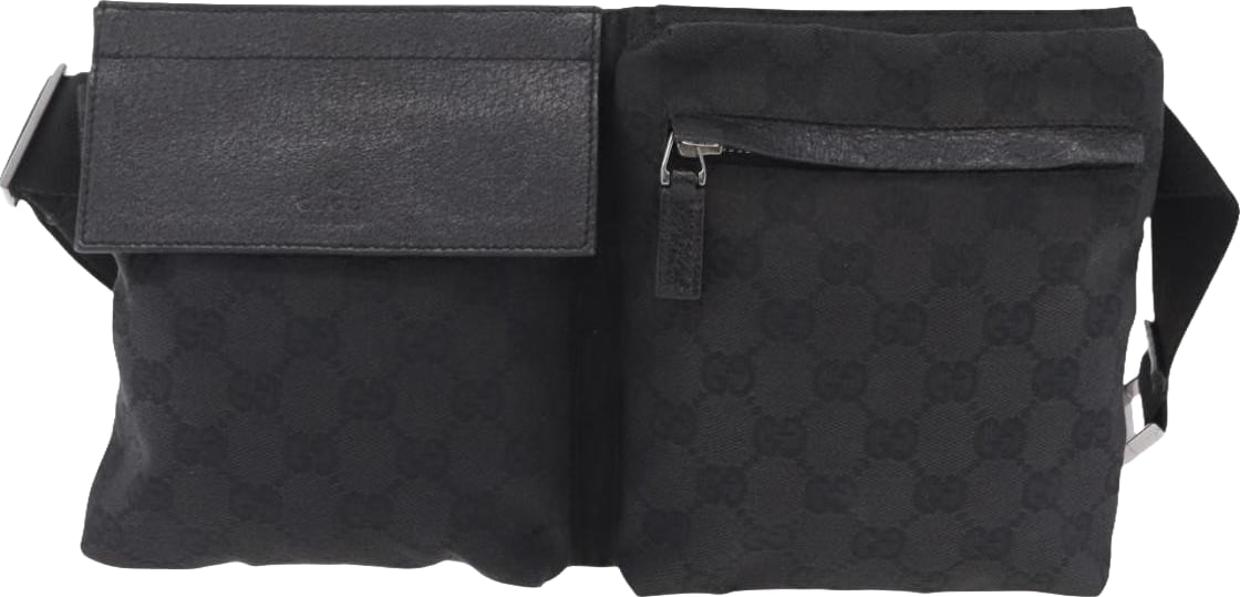 Gucci Two Pocket Belt Bag GG Canvas
