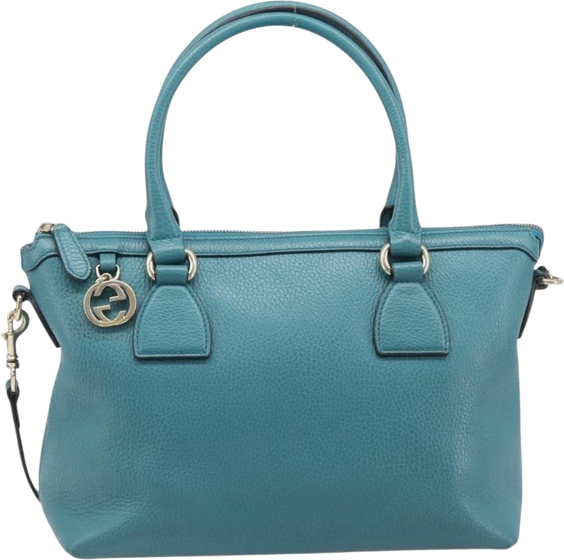 Gucci GG Charm Convertible Dome Satchel Leather Medium