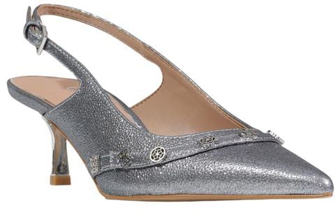 Guess Silver Polyester High Heel Pumps