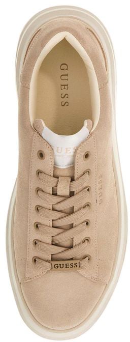 Guess Beige Suede Leather Low Top Sneakers